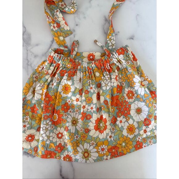 Lacey Lane girls 4 year skirt suspenders floral retro summer pull on 100% cotto - Picture 6 of 8
